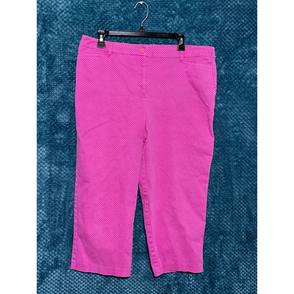 Pink Polka Dot Capri Pants Cropped